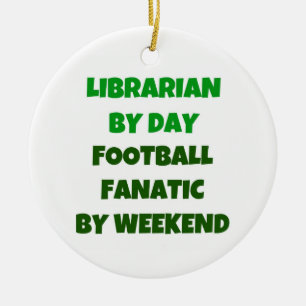 Librarian by Day Football Fanatic by Night Ceramic Tree Decoration