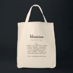 Librarian Definition Appreciation Gift Tote Bag<br><div class="desc">This definition of a Librarian proudly displayed is both a meaningful and practical gift.</div>