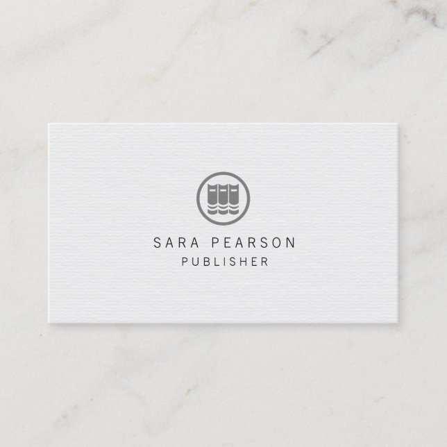 Librarian Elegant Books Icon Publishing Business Card (Front)