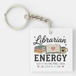 Librarian Energy Quietly Helping Minds Grow Key Ring