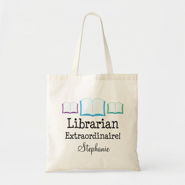 Librarian Extraordinaire Personalised Tote Bag (Front)