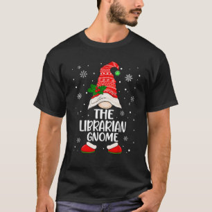 Librarian Gnome Funny Library Christmas Pajama  T-Shirt