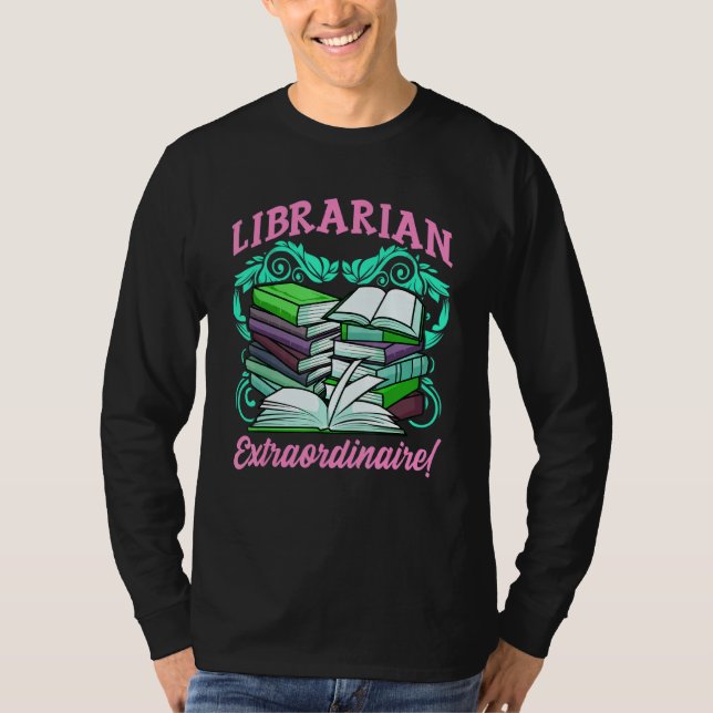 Librarian Inspired Library Related Bibliophile Des T-Shirt (Front)