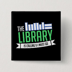 Librarian Library Books Gift 15 Cm Square Badge