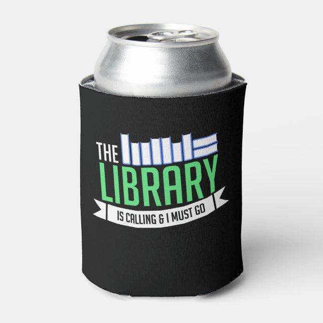 Librarian Library Books Gift Can Cooler (Can Front)