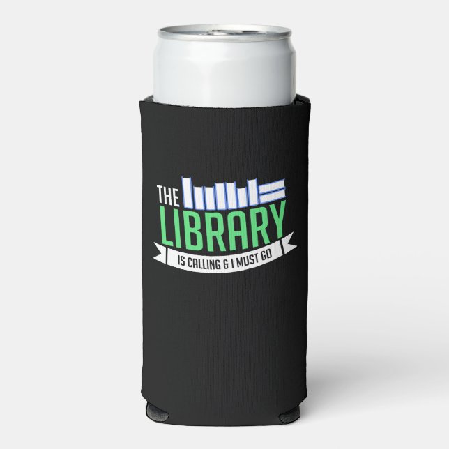 Librarian Library Books Gift Seltzer Can Cooler (Seltzer Front)