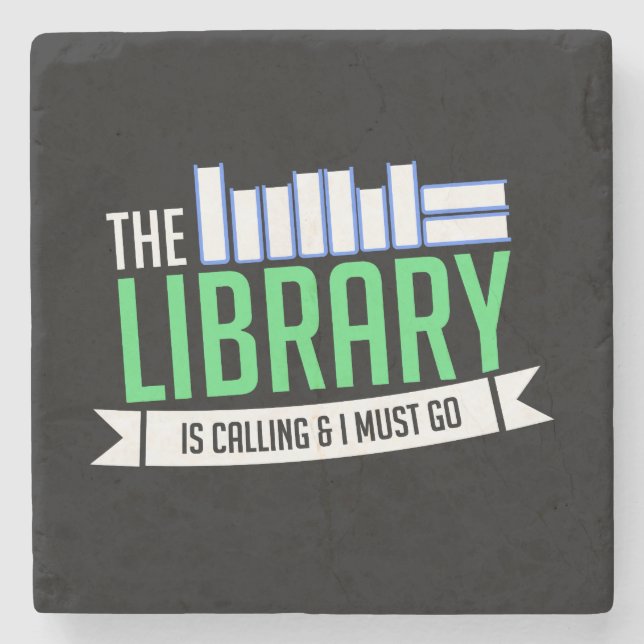 Librarian Library Books Gift Stone Coaster (Front)