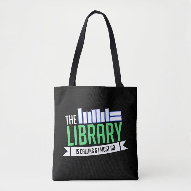 Librarian Library Books Gift Tote Bag (Front)