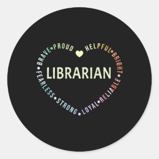 Librarian Library Classic Round Sticker