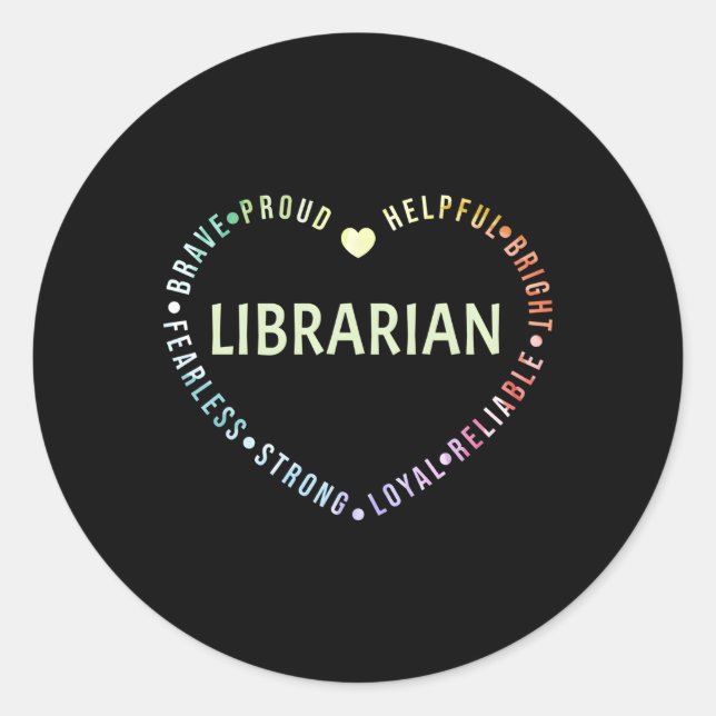 Librarian Library Classic Round Sticker (Front)