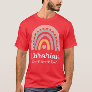 Librarian Library Squad Book Lover Rainbow Cute Li T-Shirt