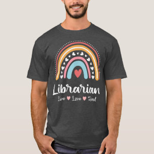 Librarian Library Squad Book Lover Rainbow Cute Li T-Shirt