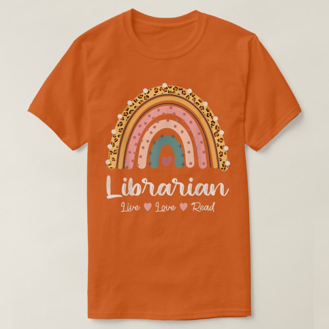 Librarian Library Squad Book Lover Rainbow Cute Li T-Shirt (Design Front)