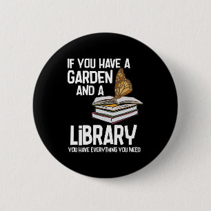 Librarian Nerd and Gardener Gag Swag 6 Cm Round Badge
