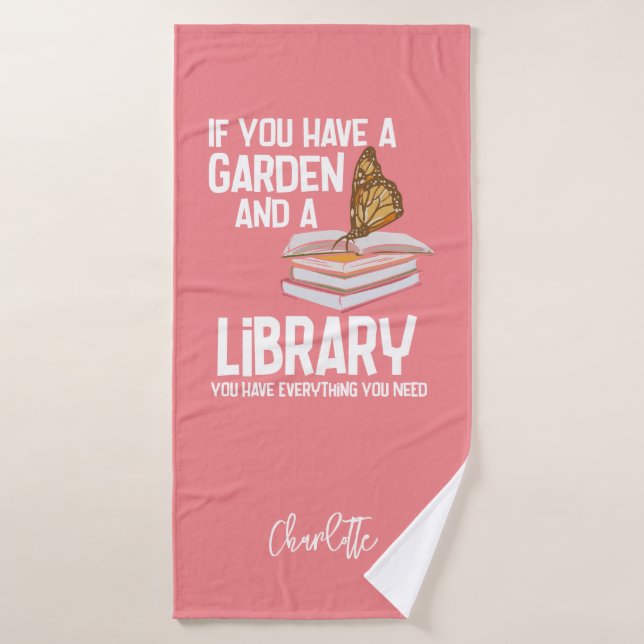 Librarian Nerd and Gardener Swag Personalised Bath Towel (Bath Towel)