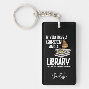 Librarian Nerd and Gardeners Personalised Key Ring