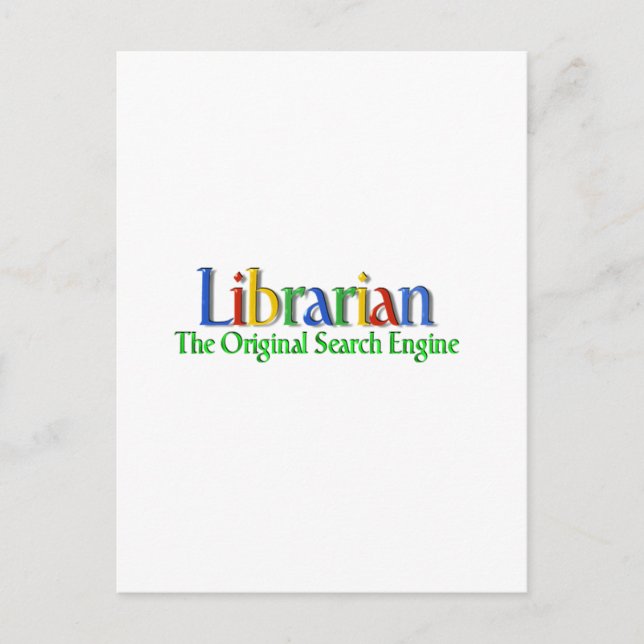 Librarian Original Search Engine Postcard (Front)