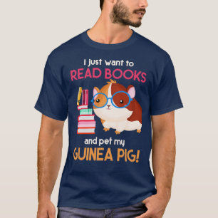Librarian Pet Lover Gift Reading Guinea Pig T-Shirt