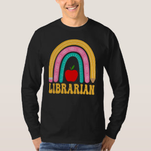 Librarian Rainbow Pencil Women Back To School Appr T-Shirt