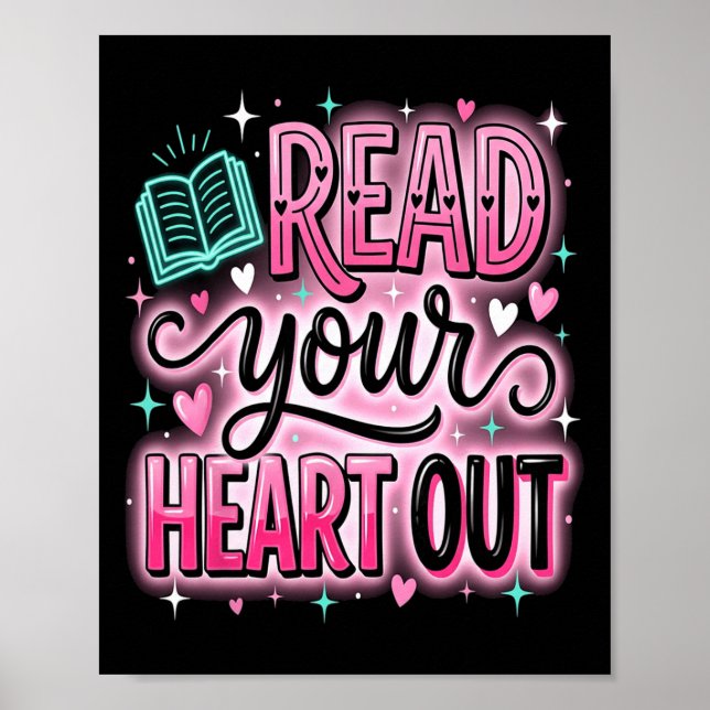 Librarian Read Your Heart Out Teacher Valentines D Poster (Front)
