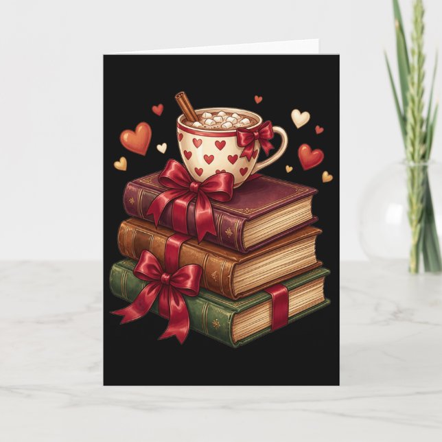 Librarian Reader Books Valentine Teacher Valentine Card (Front)