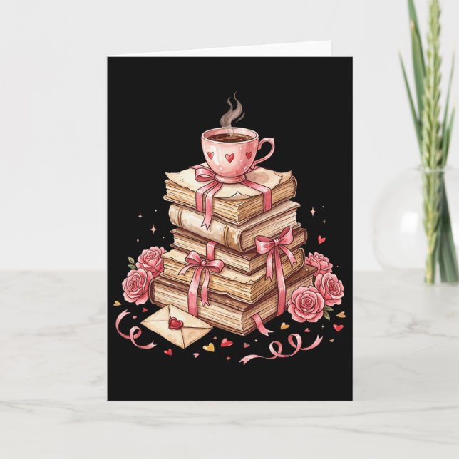 Librarian Reader Books Valentine Teacher Valentine Card (Front)
