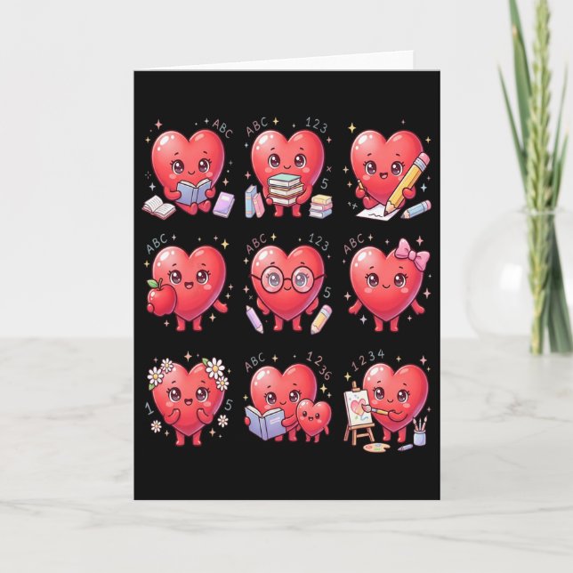 Librarian Reader Books Valentine Teacher Valentine Card (Front)