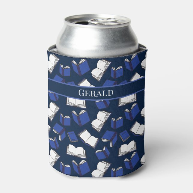 Librarian School Teacher and Bookworm Books Design Can Cooler (Can Front)