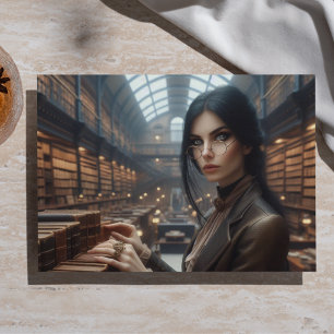 Librarian Steampunk Vintage Victorian Lady  Tissue Paper