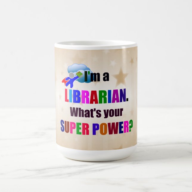 Librarian Super Power Humour Coffee Mug (Center)