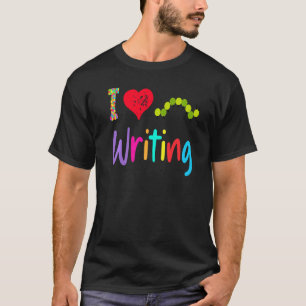 Librarian Teacher I Love Writing Hungry Caterpilla T-Shirt