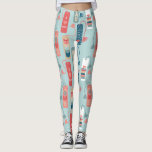 Librarians and Book Lovers Bookmarks Patterned Leggings<br><div class="desc">These fun leggings feature an all over pattern of illustrations of bookmarks in shades of coral,  teal,  green and tan set against a mint green coloured background. They're perfect for book lovers and librarians or anyone wants to show off their love of reading.</div>
