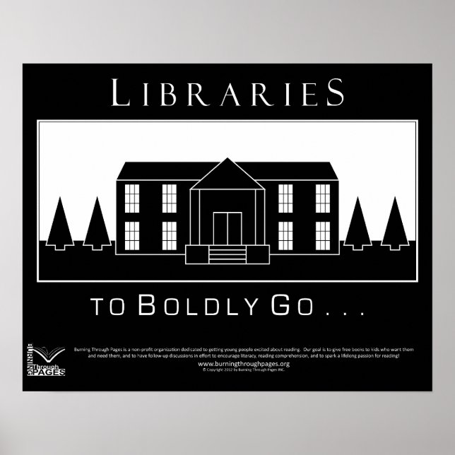 Libraries, to boldly go poster (Front)