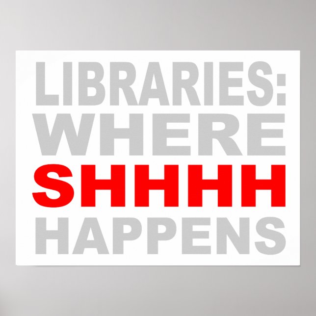 Libraries Where SHHH Happens Wall Art (Front)