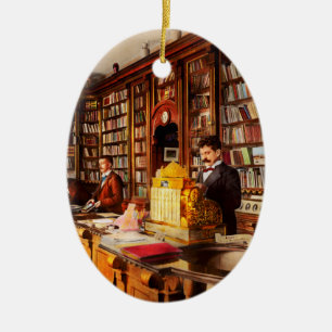 Library - A novel idea 1895 Ceramic Tree Decoration