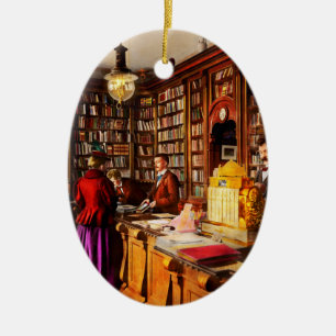 Library - A novel idea 1895 Ceramic Tree Decoration