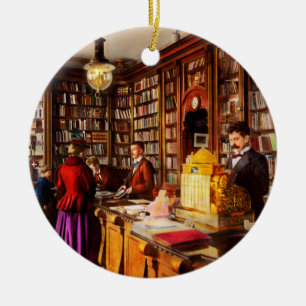 Library - A novel idea 1895 Ceramic Tree Decoration
