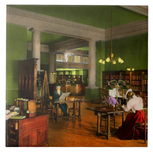 Library - Adult's reading 1900 Tile