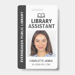 Library Assistant Identification Photo ID Badge