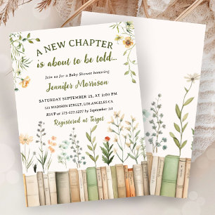 Library Baby Shower Gender Neutral New Chapter  Invitation