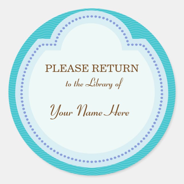 Library Blue Sticker - Please Return (Front)