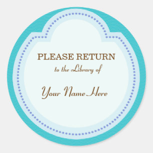 Library Blue Sticker - Please Return