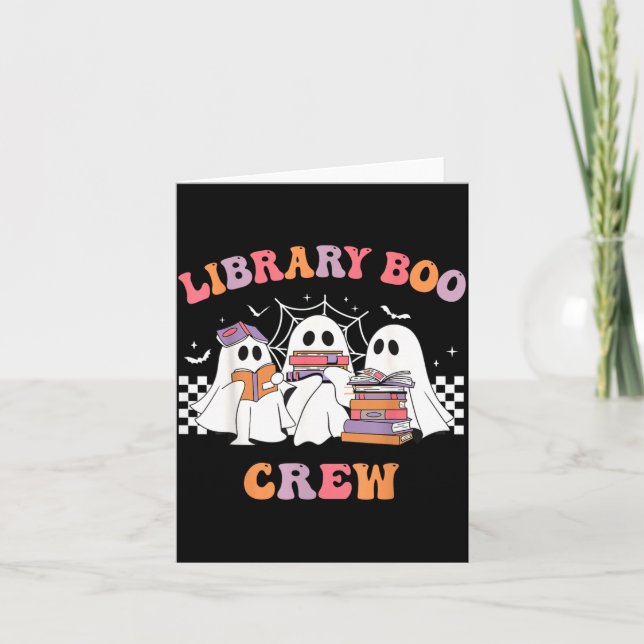 Library Boo Crew Book Lovers Funny Halloween Card (Front)