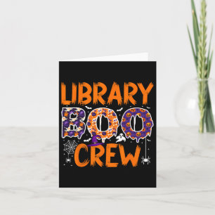 Library Boo Crew Librarians Book Lovers Ghost Hall Card