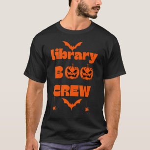 Library Boo Crew School Librarian Halloween Book T-Shirt