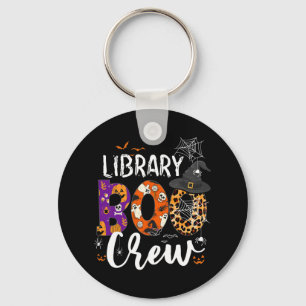 Library Boo Crew School Librarian Halloween Librar Key Ring