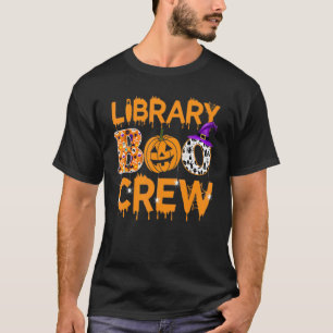 Library Boo Crew School Librarian Halloween Librar T-Shirt