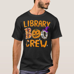 Library Boo Crew School Librarian Halloween Librar T-Shirt