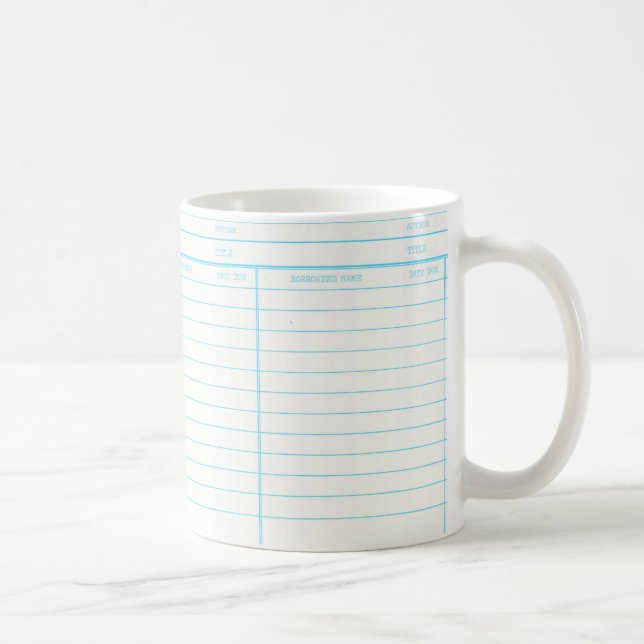 Library Book Date Due Card Coffee Mug (Right)