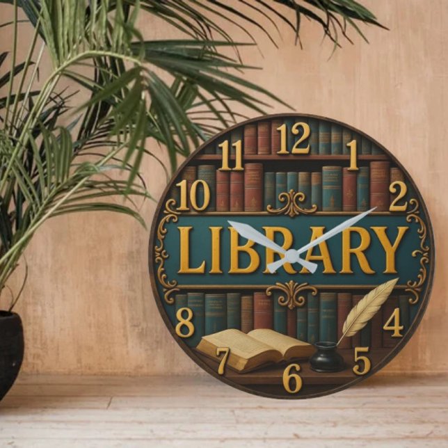 Library book lover reading room large clock (Creator Uploaded)